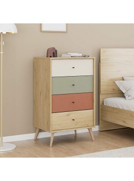 Συρταριέρα Terra Megapap χρώμα florida oak 60x44x100εκ.