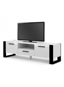 Έπιπλο τηλεόρασης Minimal Megapap σε χρώμα λευκό - μαύρο 160x43x48εκ. GP012-0027