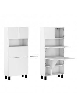 Βιβλιοθήκη - γραφείο Homi Megapap σε χρώμα λευκό 80x32/92x175εκ. GP012-0038