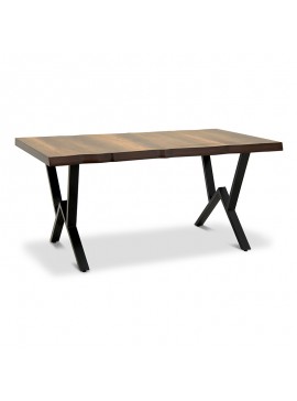 Τραπέζι Roman Megapap μεταλλικό - Mdf χρώμα μαύρο - καρυδί 160x90x78εκ. GP016-0025
