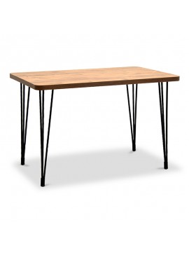 Τραπέζι Rocky Megapap μεταλλικό - Mdf χρώμα μαύρο - καρυδί120x70x77εκ. GP016-0097