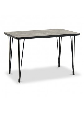 Τραπέζι Rocky Megapap μεταλλικό - Mdf χρώμα γκρι - μαύρο 120x70x77εκ. GP016-0098