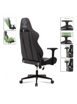 Καρέκλα γραφείου gaming - επαγγελματική Sniper Megapap υφασμάτινη σε μαύρο - γκρι 74x57x140εκ. 0117390