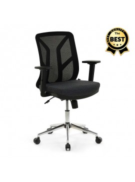 Καρέκλα εργασίας Worm Maxi Megapap υφασμάτινη σε μαύρο 60x62x105εκ. GP018-0005,1