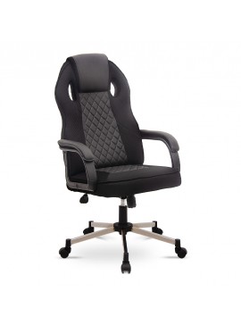 Καρέκλα γραφείου gaming Assist Megapap τεχνόδερμα - ύφασμα χρώμα μαύρο 66x72x115-123εκ. GP019-0026