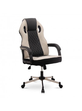 Καρέκλα γραφείου gaming Assist Megapap τεχνόδερμα - ύφασμα χρώμα μαύρο - γκρι 66x72x115-123εκ. GP019-0027