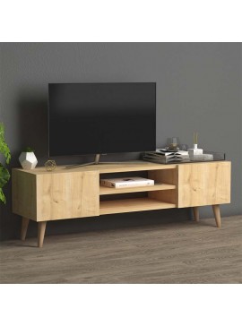Έπιπλο τηλεόρασης Etna Megapap από μελαμίνη χρώμα oak 120x30x40εκ.