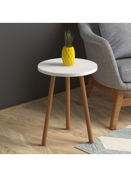 Τραπεζάκι βοηθητικό Roma Megapap χρώμα λευκό 33,5x33,5x46εκ.