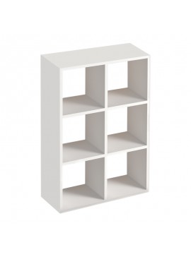 Βιβλιοθήκη Cube Megapap από μελαμίνη χρώμα λευκό 73,5x34x109εκ.