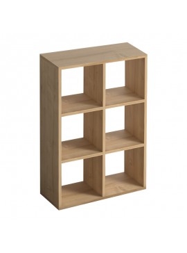 Βιβλιοθήκη Cube Megapap από μελαμίνη χρώμα oak 73,5x34x109εκ.