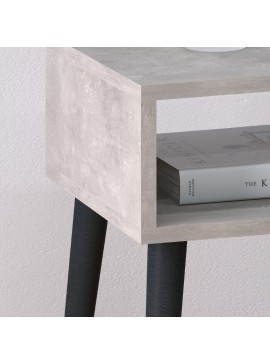 Κομοδίνο Fiona Megapap χρώμα γκρι ρετρό 45x30x58εκ.