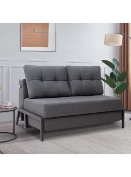 Καναπές - κρεβάτι Lombardy Megapap διθέσιος υφασμάτινος χρώμα ανθρακί 151x90x90εκ. 0128328
