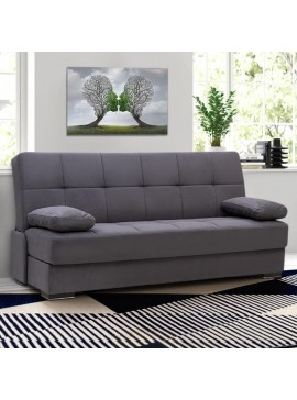 Καναπές - κρεβάτι Sicily Megapap τριθέσιος υφασμάτινος χρώμα ανθρακί 190x90x95εκ. 0128336