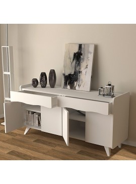 Μπουφές Sila Megapap χρώμα λευκό 140x45x72εκ.