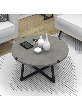 Τραπεζάκι σαλονιού Mauricio Megapap χρώμα γκρι σκυροδέματος 78x78x43εκ.