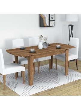 Τραπέζι Marlon Megapap επεκτεινόμενο χρώμα καρυδί 140+40x80x76εκ.