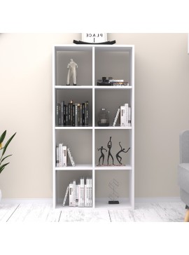 Βιβλιοθήκη Anser Megapap χρώμα λευκό 69,8x29x142εκ.