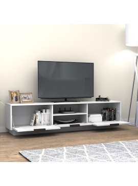 Έπιπλο τηλεόρασης Mensa Megapap χρώμα λευκό 180x35x43cm.