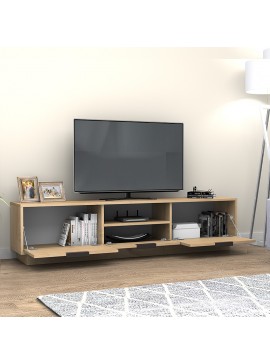 Έπιπλο τηλεόρασης Mensa Megapap χρώμα φυσικό οξιάς 180x35x43cm.