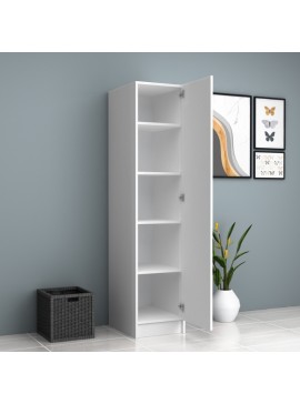 Ντουλάπα ρούχων Ricardo Megapap μονόφυλλη χρώμα λευκό 40x51,8x181εκ.