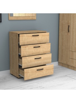 Συρταριέρα Velika Megapap χρώμα φυσικό οξιάς 73x44x96εκ.