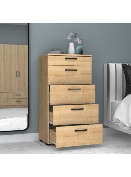 Συρταριέρα Helia Megapap χρώμα φυσικό οξιάς 60x44x108εκ.