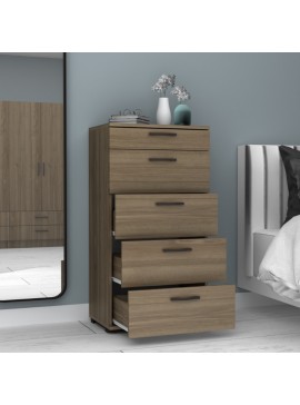 Συρταριέρα Helia Megapap χρώμα καρυδί 60x44x108εκ.