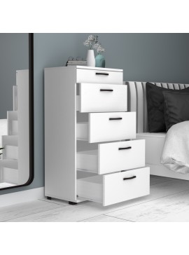 Συρταριέρα Helia Megapap χρώμα λευκό 60x44x108εκ.