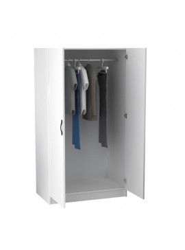 Ντουλάπα ρούχων Victoria Megapap δίφυλλη χρώμα λευκό 100x60x181εκ.