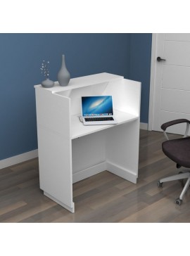Γραφείο υποδοχής - reception Gemini Megapap χρώμα λευκό 90x50x110εκ.