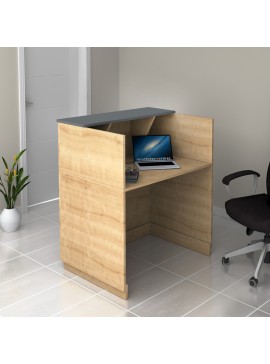 Γραφείο υποδοχής - reception Gemini Megapap χρώμα φυσικό οξιάς - ανθρακί 100x70x110εκ.