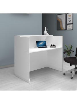 Γραφείο υποδοχής - reception Gemini Megapap χρώμα λευκό 150x70x110εκ.