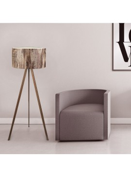 Φωτιστικό δαπέδου Rosling Megapap Mdf/ύφασμα Pvc χρώμα καρυδί/καφέ 38x21x140εκ.