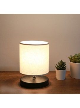 Φωτιστικό επιτραπέζιο Hassard Megapap ύφασμα/Mdf χρώμα κρεμ/μαύρο 15x16x22εκ.