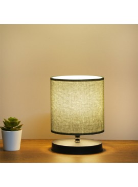 Φωτιστικό επιτραπέζιο Hassard Megapap ύφασμα/Mdf χρώμα πράσινο/μαύρο 15x16x22εκ.