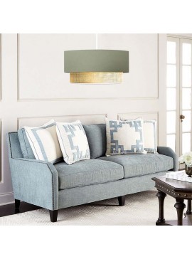 Φωτιστικό οροφής Lucifer Megapap E27 υφασμάτινο μονόφωτο χρώμα παστέλ πράσινο 30x15x70εκ.