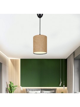 Φωτιστικό οροφής Layla Megapap Ε27 υφασμάτινο μονόφωτο χρώμα μπεζ 19x25x70εκ.