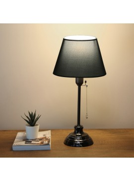 Φωτιστικό επιτραπέζιο Vienna Megapap E27 υφασμάτινο - μεταλλικό χρώμα μαύρο Φ22x45εκ.