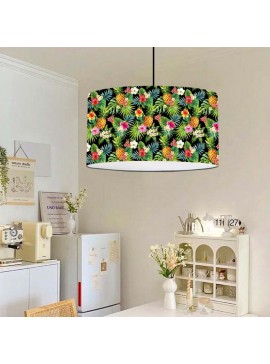 Φωτιστικό οροφής Alamea Megapap E27 υφασμάτινο μονόφωτο πολύχρωμο floral Φ38x70εκ.