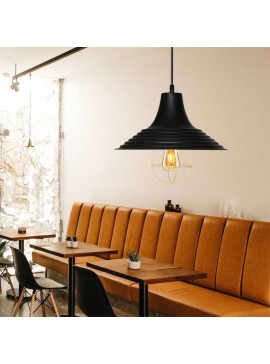 Φωτιστικό οροφής Retro Megapap E27 μεταλλικό μονόφωτο χρώμα μαύρο Φ30x70εκ.