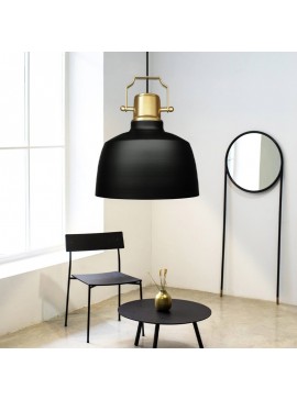 Φωτιστικό οροφής Artes Megapap E27 μεταλλικό μονόφωτο χρώμα μαύρο - χρυσό Φ22x100εκ.