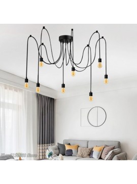 Φωτιστικό οροφής Octopus Megapap E27 οκτάφωτο χρώμα μαύρο 150εκ.