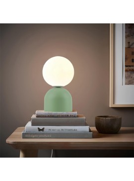 Φωτιστικό επιτραπέζιο Albus Megapap E14 μεταλλικό - γυάλινο χρώμα πράσινο - λευκό Ø13x28εκ.