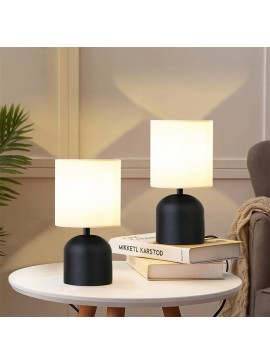 Φωτιστικό επιτραπέζιο Nehora Megapap E27 μεταλλικό - ύφασμα Pvc χρώμα μαύρο - κρεμ Ø15x30εκ.