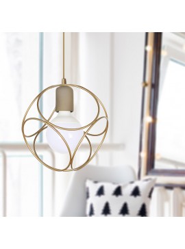 Φωτιστικό οροφής Lusita Megapap E27 μεταλλικό μονόφωτο χρώμα χρυσό 20x20x70εκ.