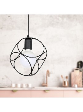 Φωτιστικό οροφής Lusita Megapap E27 μεταλλικό μονόφωτο χρώμα μαύρο 20x20x70εκ.