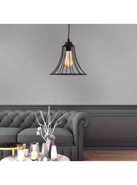 Φωτιστικό οροφής Gerel Megapap E27 μεταλλικό μονόφωτο χρώμα μαύρο 24x24x70εκ.