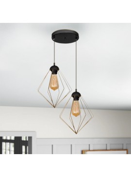 Φωτιστικό οροφής Nura Megapap E27 μεταλλικό δίφωτο χρώμα χρυσό 40x40x70εκ.