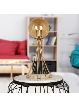 Φωτιστικό επιτραπέζιο Chavi Megapap E27 μεταλλικό χρώμα χρυσό 20x20x40εκ.