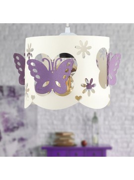 Φωτιστικό οροφής Papilia Megapap E27 μεταλλικό μονόφωτο χρώμα λευκό - λιλά 20x20x60εκ.